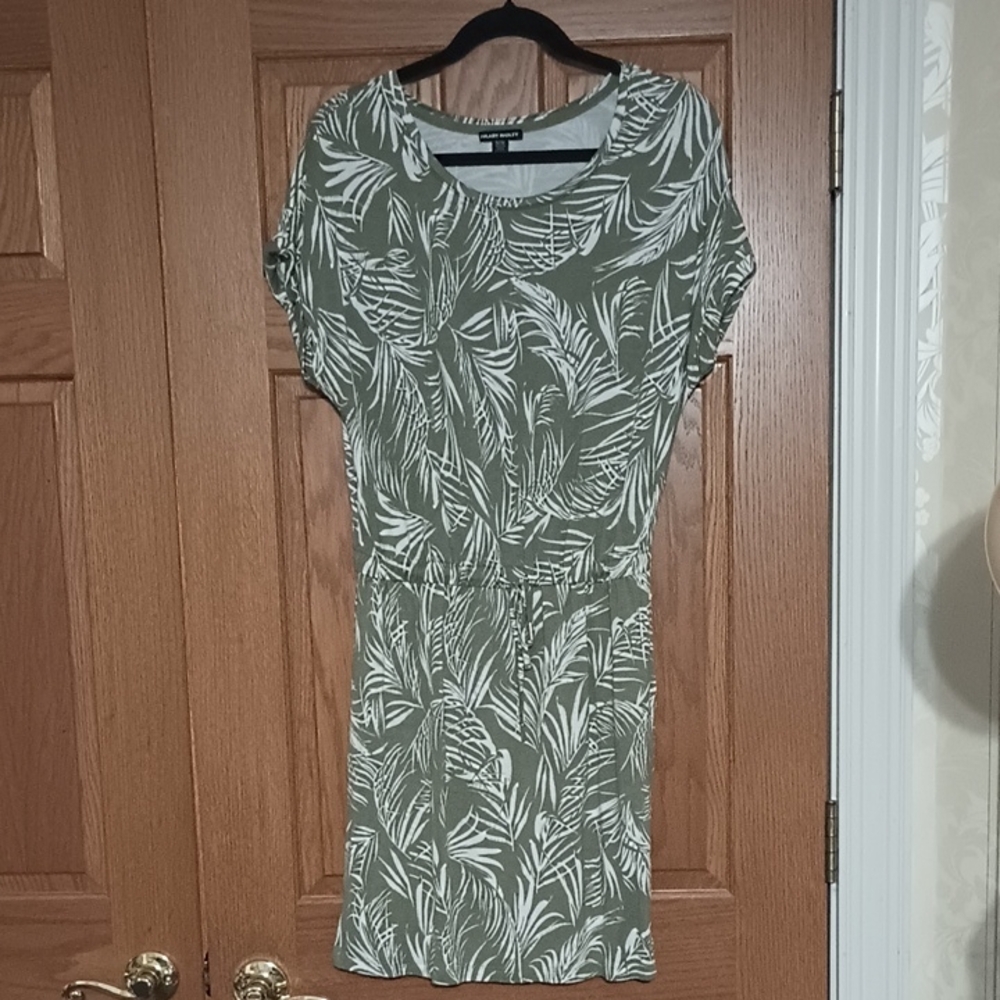 Tropical Leaf Print Mini Dress